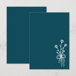 Elegant Minimalist Teal Wedding Einladung