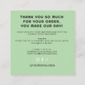 Elegant Minimalist Typography Olive Simple Square Quadratische Visitenkarte (Rückseite)