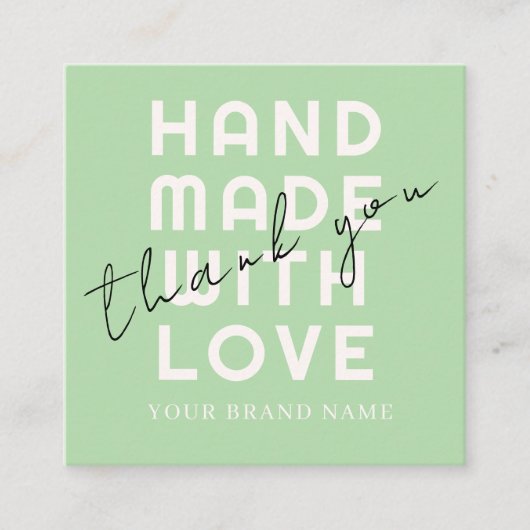 Elegant Minimalist Typography Olive Simple Square Quadratische Visitenkarte (Vorderseite)