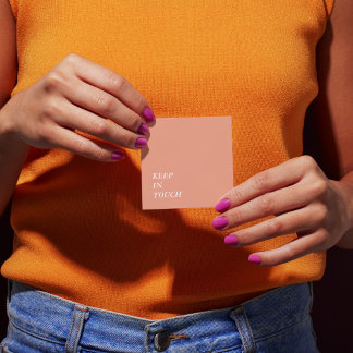 Elegant Minimalist Typography Simple Orange Quadratische Visitenkarte