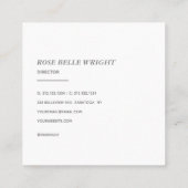 Elegant Minimalist Typography Simple Orange Quadratische Visitenkarte (Rückseite)