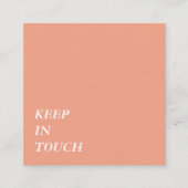 Elegant Minimalist Typography Simple Orange Quadratische Visitenkarte (Vorderseite)