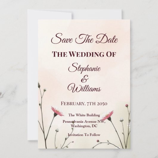 Elegant Minimalist Typography Wedding Save The Date (Vorderseite)