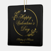 Elegant Minimalist Valentine's Day Floral Frame Keramikornament (Links)