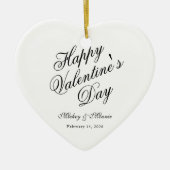 Elegant Minimalist Valentine's Day Heart Shaped Keramik Ornament (Vorne)