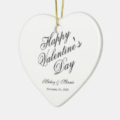 Elegant Minimalist Valentine's Day Heart Shaped Keramik Ornament (Links)