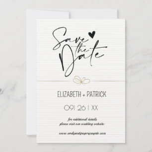 Elegant minimalist, verliebte Eulen Save-the-Date- Einladung