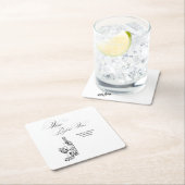 Elegant Minimalist Vino Before Vows Bridal Shower Rechteckiger Pappuntersetzer (Vor Ort)