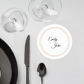 Elegant Minimalist Wedding Coaster Runder Pappuntersetzer