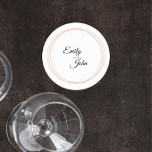 Elegant Minimalist Wedding Coaster Runder Pappuntersetzer