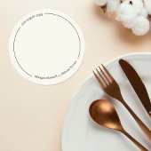 Elegant Minimalist Wedding Coaster Runder Pappuntersetzer