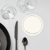 Elegant Minimalist Wedding Coaster Runder Pappuntersetzer