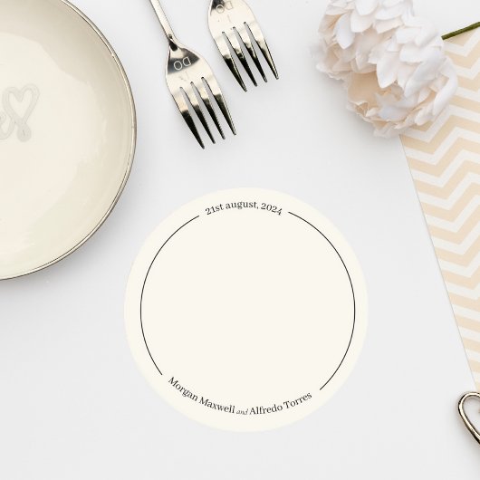 Elegant Minimalist Wedding Coaster Runder Pappuntersetzer