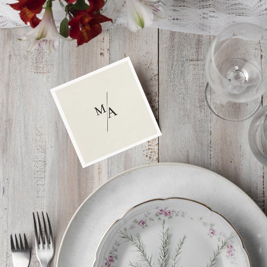 Elegant Minimalist Wedding Cocktail Napkin Serviette