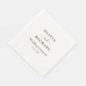 Elegant Minimalist Wedding Dark Green Classic Chic Serviette (Ecke)