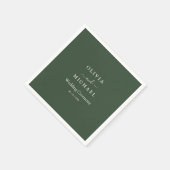 Elegant Minimalist Wedding Dark Green Classic Chic Serviette (Ecke)