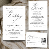 Elegant Minimalist Wedding Details Card Template Begleitkarte