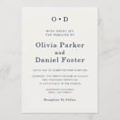 Elegant Minimalist Wedding Einladung (Vorderseite)