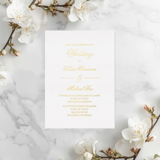 Elegant minimalist wedding   folieneinladung
