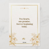 Elegant Minimalist Wedding Invitation | Classic Bl Einladung (Rückseite)