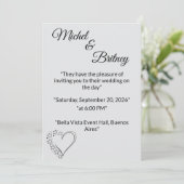 "Elegant Minimalist Wedding Invitation" Einladung (Stehend Vorderseite)