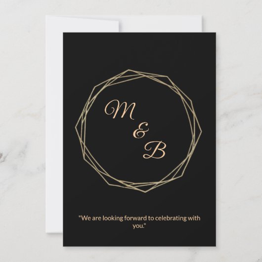 "Elegant Minimalist Wedding Invitation" Einladung (Rückseite)