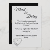 "Elegant Minimalist Wedding Invitation" Einladung (Vorne/Hinten)