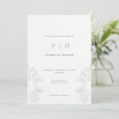 Elegant Minimalist Wedding Invitation Einladung (Stehend Vorderseite)