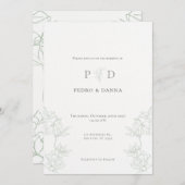 Elegant Minimalist Wedding Invitation Einladung (Vorne/Hinten)