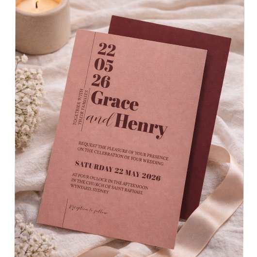 Elegant Minimalist Wedding Invitation Einladung