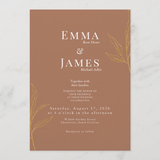 Elegant Minimalist Wedding Invitation | Modern Einladung (Vorderseite)