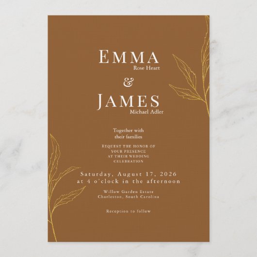 Elegant Minimalist Wedding Invitation | Modern Einladung (Vorderseite)