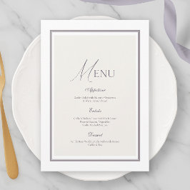 Elegant Minimalist Wedding Menu Card Einladung
