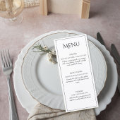 Elegant Minimalist Wedding Menu Card Menükarte