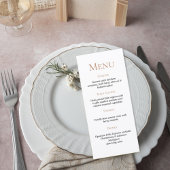 Elegant Minimalist Wedding Menu Card Menükarte
