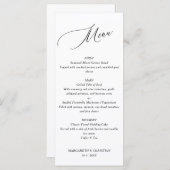 Elegant Minimalist Wedding Menu Menükarte (Vorne/Hinten)