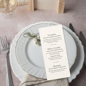 Elegant Minimalist Wedding Menu Menükarte
