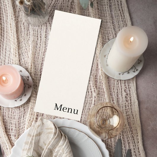 Elegant Minimalist Wedding Menu Menükarte