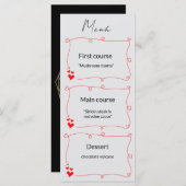 Elegant Minimalist Wedding Menu Menükarte (Vorne/Hinten)