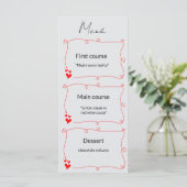 Elegant Minimalist Wedding Menu Menükarte (Stehend Vorderseite)