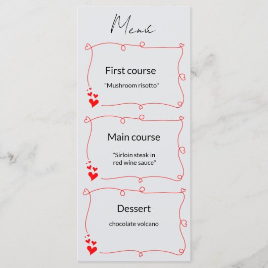 Elegant Minimalist Wedding Menu Menükarte (Vorderseite)