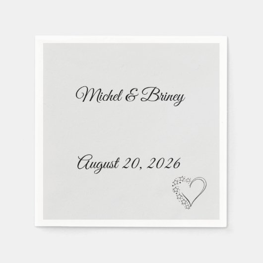 Elegant Minimalist Wedding Napkins Serviette (Vorderseite)