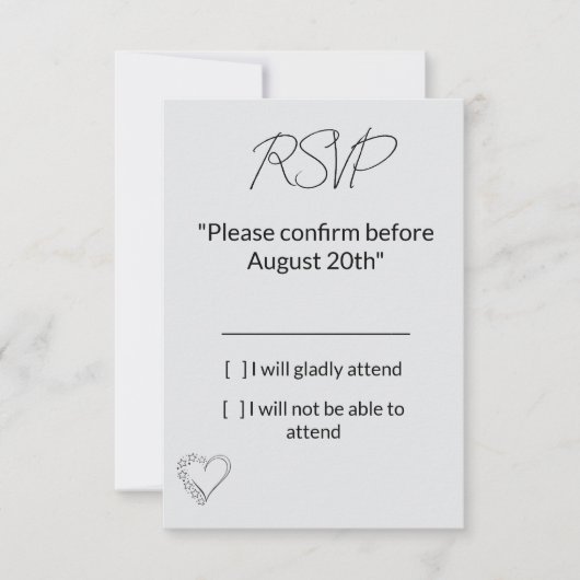 Elegant Minimalist Wedding RSVP Card (Vorderseite)