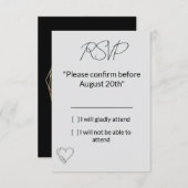 Elegant Minimalist Wedding RSVP Card (Vorne/Hinten)