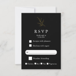 Elegant Minimalist Wedding RSVP Card Modern Simple Karte