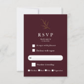 Elegant Minimalist Wedding RSVP Card Modern Simple Karte (Vorderseite)