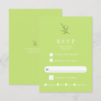 Elegant Minimalist Wedding RSVP Card Modern Simple Karte