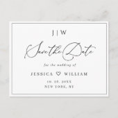 Elegant Minimalist Wedding Save the Date QR code Postkarte (Vorderseite)