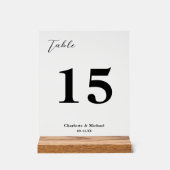 Elegant Minimalist Wedding Table Number Acrylschild (Vorderseite)