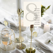 Elegant Minimalist Wedding Table Number Card Tischnummer